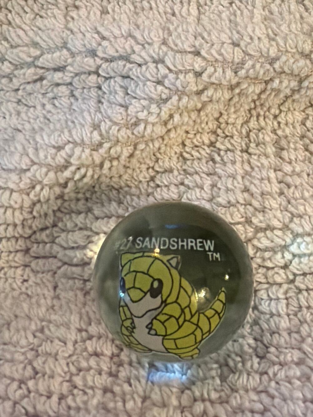 Vintage 1999 Pokémon Sandshrew #27 Glass Marble Nintendo Collectible Toy